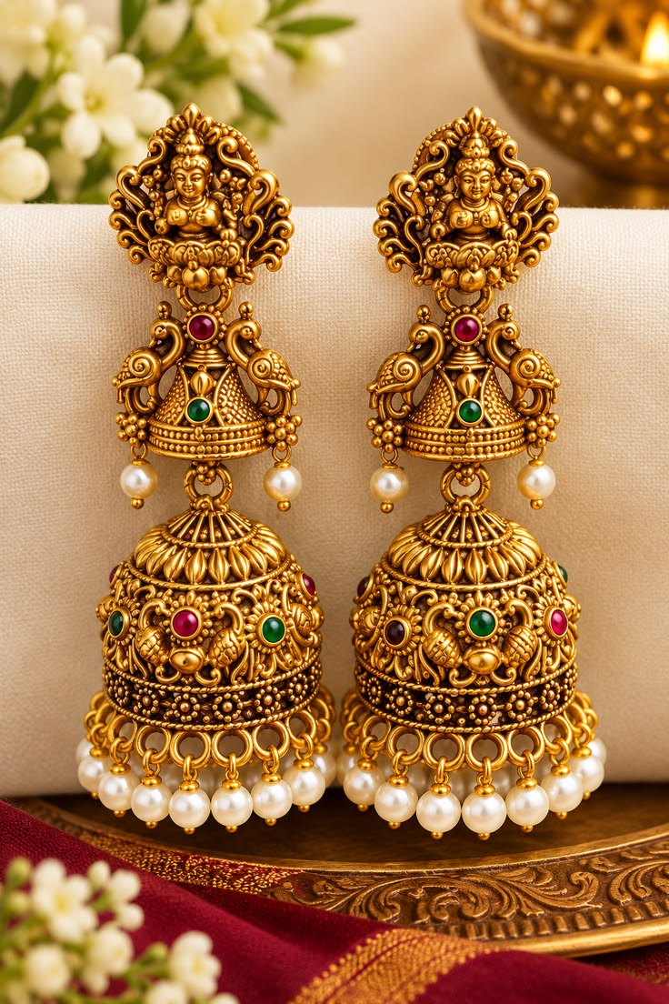Antique Temple Jhumkas